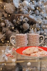 Cozy Holiday Vibes: Hot Chocolate and Cookies by the Christmas Tree