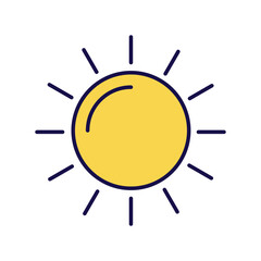 sunny icon with white background vector stock illustration