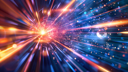 Fototapeta premium Abstract technology blue light