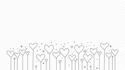 Heart line art Vector illustration 