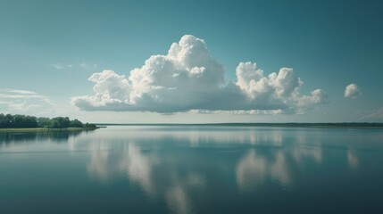 Obraz premium Clouds floating above the sea background of natural landscape