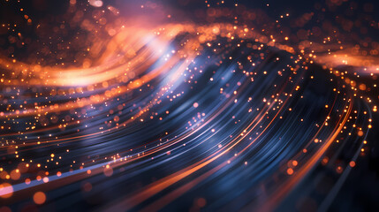 Fototapeta premium Abstract futuristic background with colorful rays and glowing lines