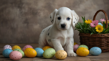 Easter Dalmatians Puppy, Generative.AI
