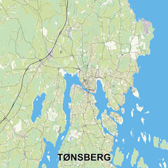 Fototapeta premium Tønsberg, Norway map poster art