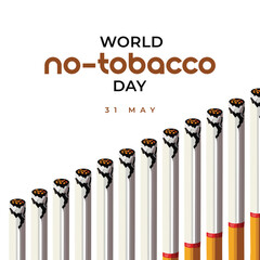 World no tobacco day design. Stop smoking banner. Cigarette awareness poster design. 