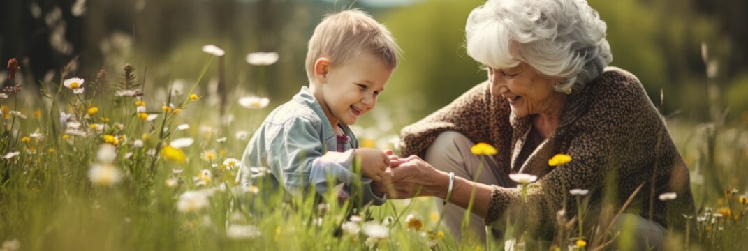 Grandparents play with the grandchild