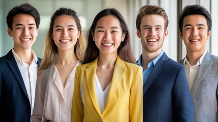 group of young business people with different ethnicity work together as a team