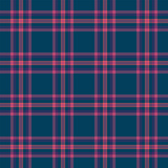 Floor texture background fabric, linear vector check tartan. Coat seamless textile plaid pattern in purple and red colors.