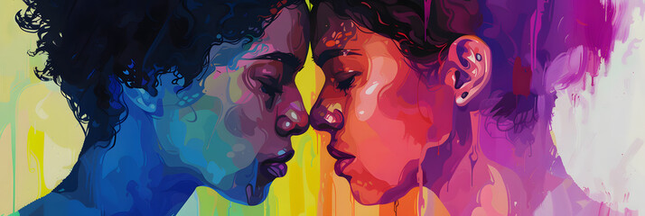 Obraz premium LGBTQS+, Women and men who express sexual freedom.