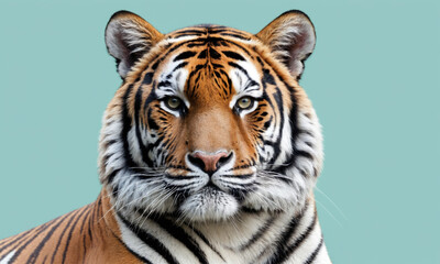 Fototapeta premium Fantasy Illustration of a wild animal tiger. Digital art style wallpaper background.