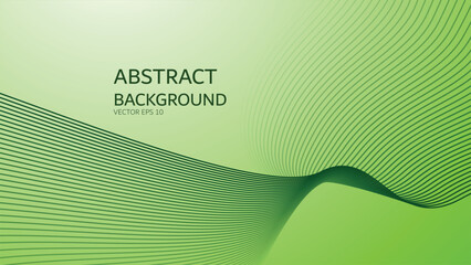Green gradient abstract background with curve line for backdrop or presentation