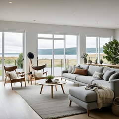 "Capturing Tranquility: Serene Ambiance in Spacious Living Rooms"
