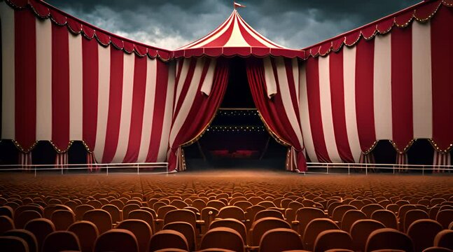 The Colorful Interior of a Bustling Circus