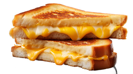 A grilled cheese sandwich with a transparent background.