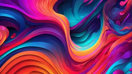 Obraz premium spectacular abstract colorful wave art illustration
