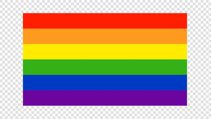 LGBTQ+ pride flag in vector format. Rainbow flag, isolated on a transparent background , illustration Vector EPS 10
