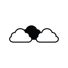cloudy icon with white background vector stock illustration