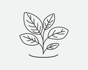 Sprout with leaf vector icon. Plant symbol of nature and environment.