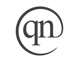 QN logo from two letter with circle shape email sign style. Q and N round logotype of business company