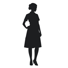 Silhouette of Fashionable Woman Standing