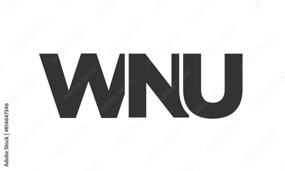 Fototapete wnu logo design template with strong and modern bold text. initial based vector logotype featuring s