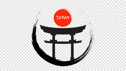 Japan logo design ,symbol of Japan isolated on a transparent background , illustration Vector EPS 10