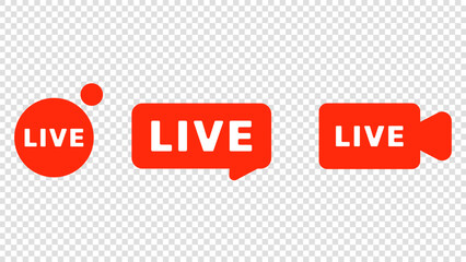 Live stream line icon online isolated on a transparent background , illustration Vector EPS 10