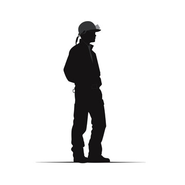 recommend clip art: Construction Worker Silhouette with Hard Hat