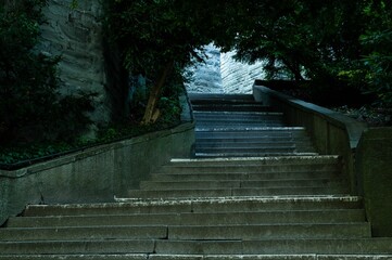 Dark staircase in Meersburg on Lake Constance, Germany