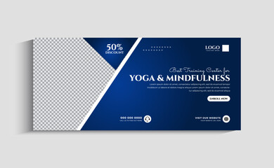 Obraz premium Yoga Fitness Social Media Cover and Banner Template Design
