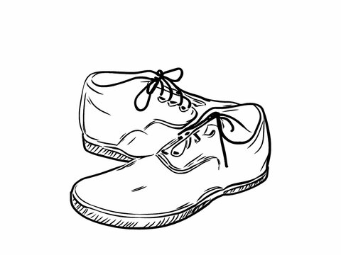 hand drawn illustration of a pair of shoes
