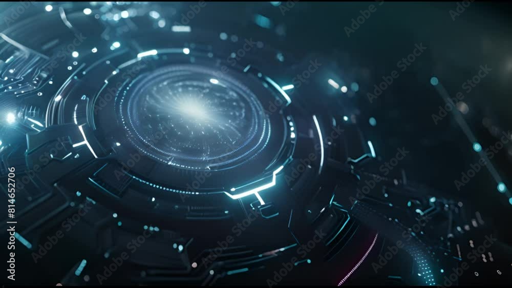 Aufkleber I've added the input. The final load. The flashing chip. The organic movements. The digital flower. Futuristic HUD Target with Computer Data Screen at the end. Good for tech titles and backgrounds.