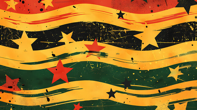 Black liberation African American design pattern background with stripes and stars