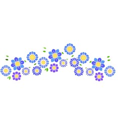 cute blue flowers and leaves pattern , floral, background. Blossom, garden