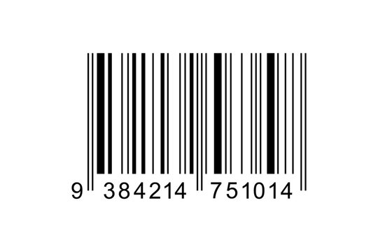 Bar code label template isolated on white background. Barcode icon. Visual data digital representation with product information. Vector graphic illustration
