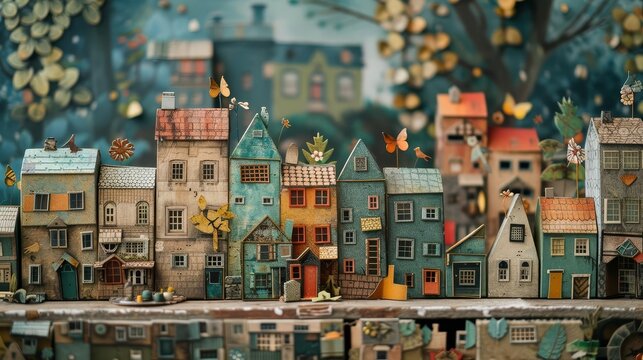 Produce a visually stunning image of a collection of artisanal handmade creations from a birds-eye view