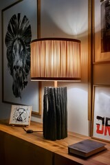 Elegant Wooden Desk Lamp in Home Interior