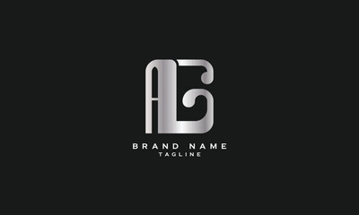 AG, GA, Abstract initial monogram letter alphabet logo design