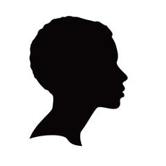 Silhouette Young Woman Profile View
