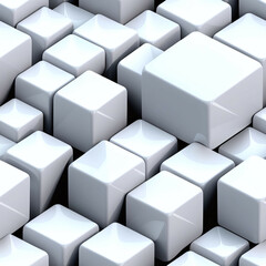 Obraz premium Abstract 3D cubes, Seamless white pattern. Endless background.