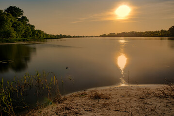 sundown, jezior, woda, niebo, słońce, krajobraz, wschody, charakter, rzeka, wieczorny, chmura, dzisiejszy wieczór, pomarańcz, brzask, poranek, chmura, spokojny, lato, sylwetka, horyzont,  © Krzysztof  Jaworski