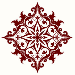 Ornamental Design Baroque Element vector illustration