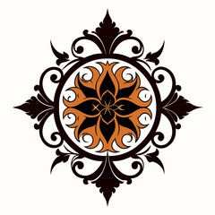 Ornamental Design Baroque Element vector illustration