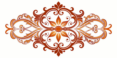 Ornamental Design Baroque Element vector illustration. Gold ornament baroque style element design 
