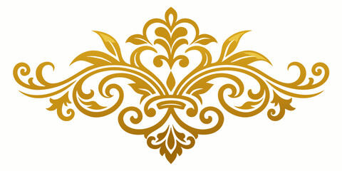 Ornamental Design Baroque Element vector illustration. Gold ornament baroque style element design 
