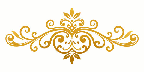 Ornamental Design Baroque Element vector illustration. Gold ornament baroque style element design 
