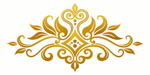 Ornamental Design Baroque Element vector illustration. Gold ornament baroque style element design 
