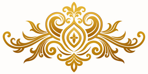 Ornamental Design Baroque Element vector illustration. Gold ornament baroque style element design 
