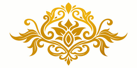 Ornamental Design Baroque Element vector illustration. Gold ornament baroque style element design 
