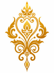 Ornamental Design Baroque Element vector illustration. Gold ornament baroque style element design 

